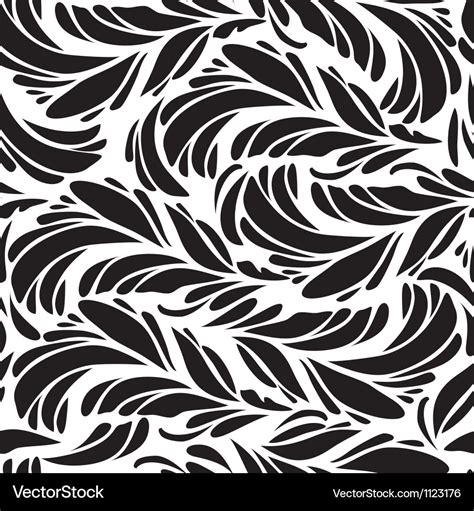 Seamless doodle black peacock feathers pattern Vector Image