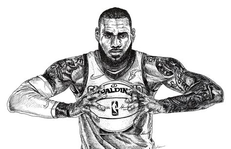 LeBron James, Pen, 12" x 16" : r/drawing