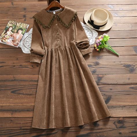 Autumn and Winter Dress 2018 Fall Clothes Women Long Sleeve Corduroy ...