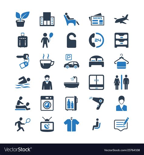 Hotel services icons Royalty Free Vector Image