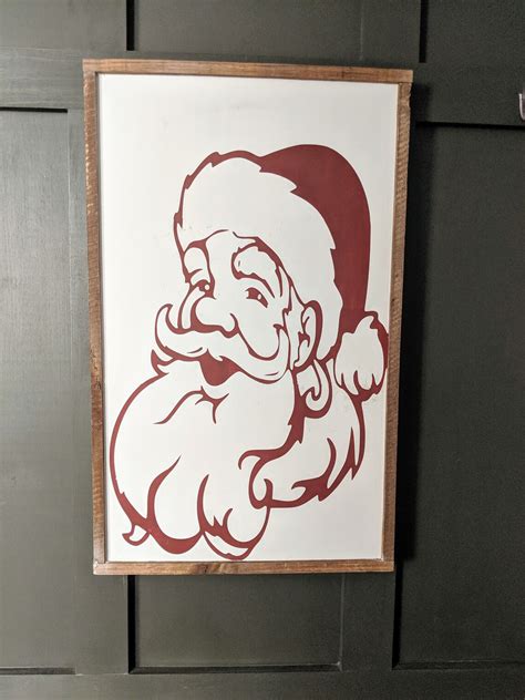 Santa sign vintage Santa Claus santa face Christmas sign | Etsy