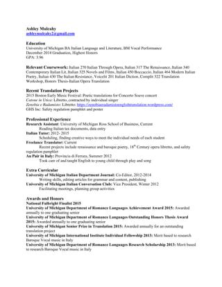 Translation Resume | PDF