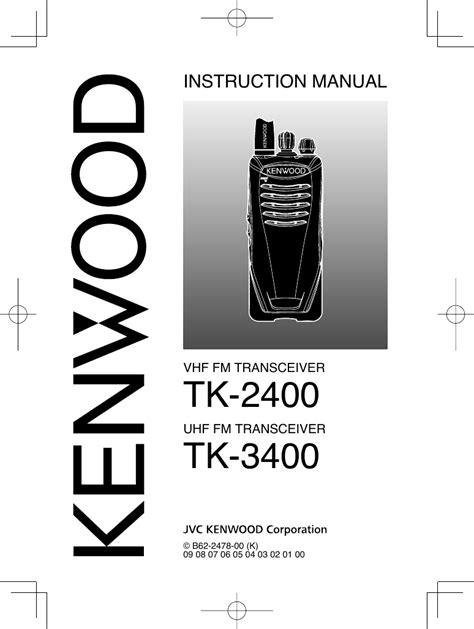 Kenwood USA 434901 VHF FM Transceiver User Manual TK 2400 Instruction Manual