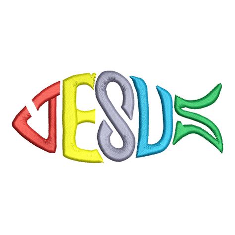 Jesus Fish | Symbol Digitized Embroidery Design | e4Hats – e4Hats.com