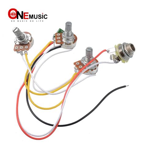 Jazz Bass Wiring Harness 2 Volume 1 Tone 047 Cap 250k Pots Set - Guitar ...