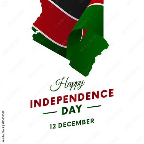 Banner or poster of Kenya independence day celebration. Kenya map ...