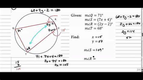 Angles In Inscribed Quadrilaterals : Inscribed Quadrilaterals In ...