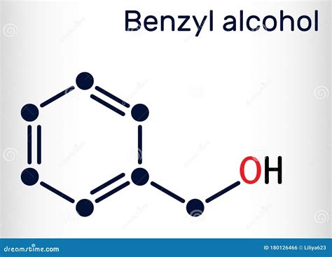 Benzyl Alcohol, C7H8O Molecule. It Is Aromatic Alcohol, Is Used As ...