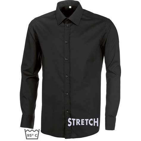 Chemise noire homme manches longues,Stretch peut bouillir