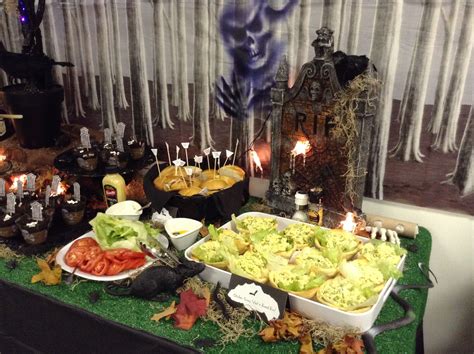 Halloween Buffet | Halloween buffet, Table decorations, Decor