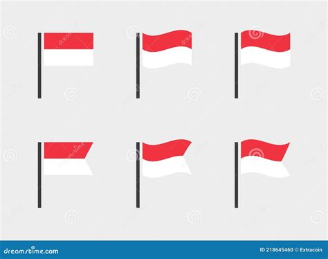 Flag of the Republic of Indonesia Icons Set, Indonesia Flag Symbols ...