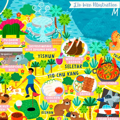 Singapore Food Map Illustration and Design on Behance