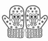 I Love Winter Funny Vector Mittens Coloring Page Stock  sketch template