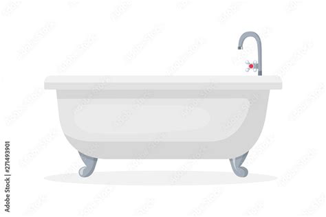 Comfortable bathtub flat vector illustration Stock Vector | Adobe Stock