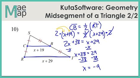 KutaSoftware: Geometry- Midsegment Of A Triangle Part 2 - YouTube