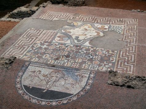 "Lullingstone Roman Villa, Kent, detail of mosaic floor." by Luc Hermans at PicturesofEngland.com