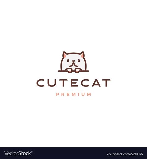 Cute cat logo icon cartoon Royalty Free Vector Image