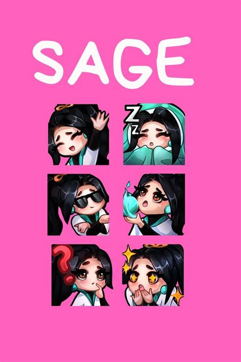 6 cute pack of emotes, bundle emotes, sage valorant, riot games, chibi emote Discord Emotes ...