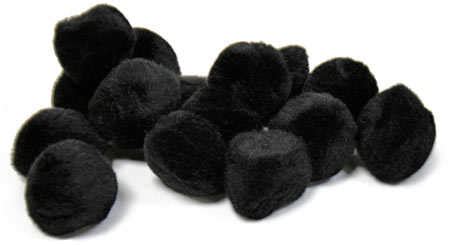 1-1/2" Black Craft Pom Poms - Pom Poms - Craft Basics - Kids Crafts - Craft Supplies - Factory ...