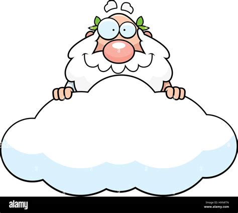 Ilustración de una caricatura de un dios griego en una nube Imagen Vector de stock - Alamy