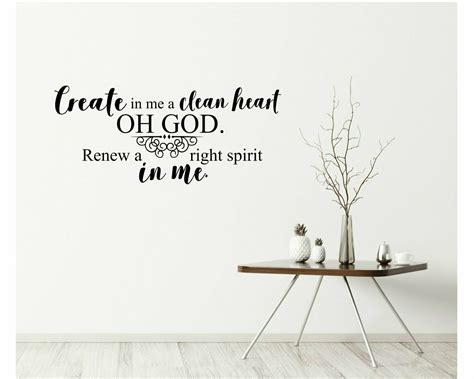 Create in Me A Clean Heart Vinyl Wall Decal