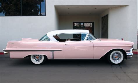 1957 Cadillac Coupe DeVille - white over pink - RH side - General Motors Products - Antique ...