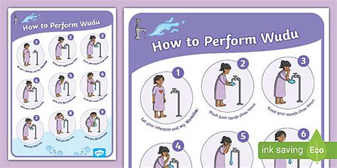 How to Perform Wudu Display Poster (Girl) (teacher made)