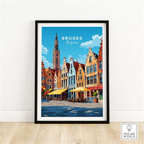 Bruges Poster Travel Poster Birthday Present Wedding Anniversary Gift Best Gift for Her ...