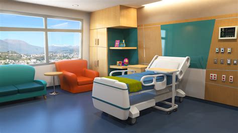 simple cartoon hospital room 3d ma