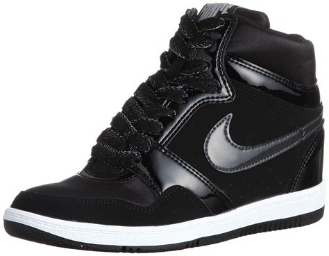 Nike Womens Force Sky High Top Hidden Wedge Fashion Sneakers -Black ...