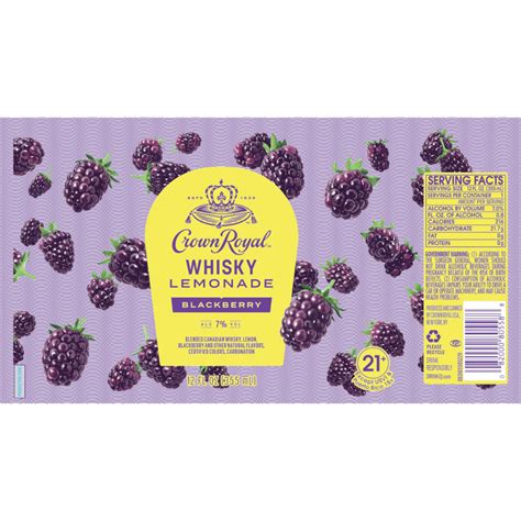 Buy Crown Royal Whisky Lemonade Blackberry Canned Cocktail Online - Notable Distinction