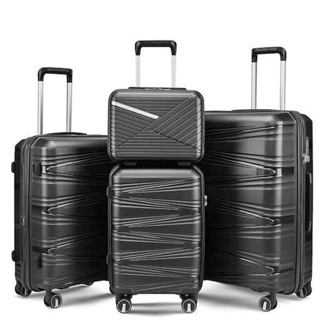 Luggage 4 Piece Sets with Spinner Wheels Travel Set for Men Women (14 ...