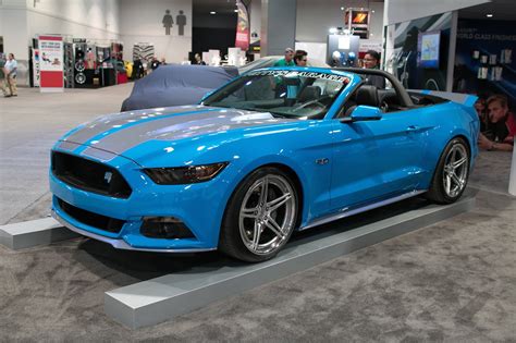 Blue Convertible Ford Mustang Dressed Up in Body Kit — CARiD.com Gallery