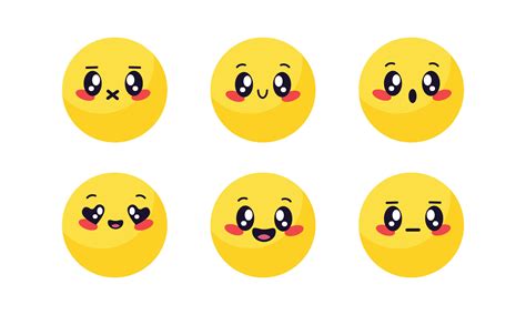 Vector collection of cute emoticons reaction for social media 27613455 ...