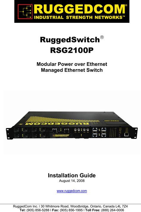 Ruggedcom Switch Rsg2100P Users Manual RuggedSwitch