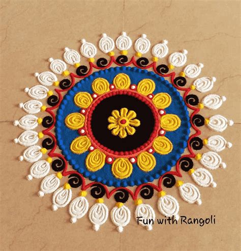 Colorful Round Rangoli Design Ideas