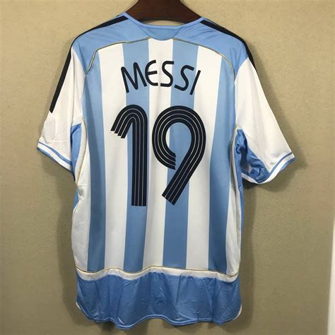 2020 Retro Soccer Jersey Lionel Messi Argentina World Cup 2006 Home ...