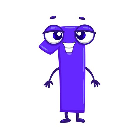 Cartoon funny math number one character 33296777 Vector Art at Vecteezy