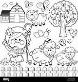 Farm Scene Countryside Coloring Sheets sketch template