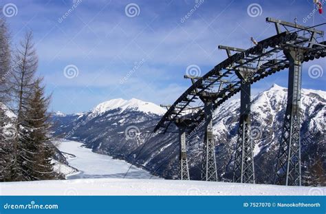 Cable Car, Lake and Mountains Stock Photo - Image of landscape ...