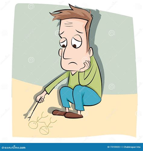 Cartoon lonely man stock vector. Illustration of male - 73159251