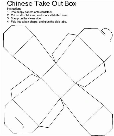 asain take out box template | Chinese takeout box template Printable Box, Printables, Chinese ...