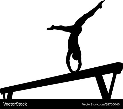 Balance beam girl gymnast Royalty Free Vector Image