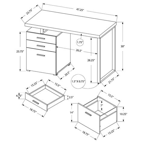 Office Desk Dimensions - Yuna Furniture