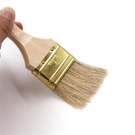 2pcs Professional Paint Brushes Natural Bristle Hair Wood Handle Wooden Handle Bristle Pig Hair ...