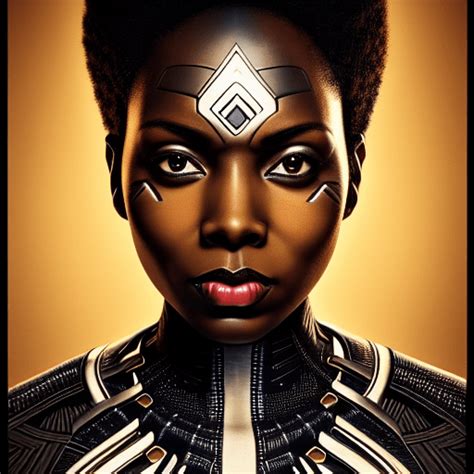 4k Dark Brown Skin African American Woman Wakanda Vibranium Dark Skin Big Even Symmetrical Eyes ...