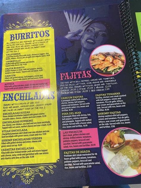 Menu at Ay Wey Mexican Kitchen + Tequila restaurant, Dunn