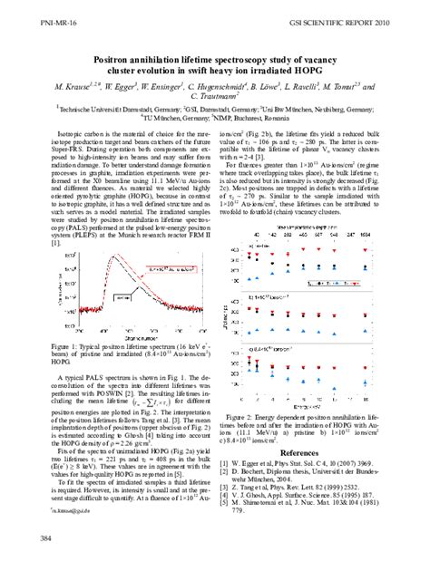 (PDF) Positron annihilation lifetime spectroscopy as a probe of free ...