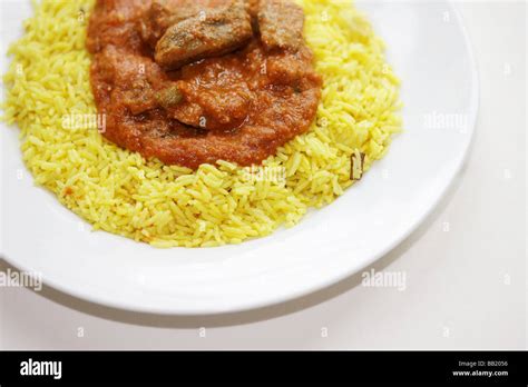 Lamb Rogan Josh with Pilau Rice Stock Photo - Alamy