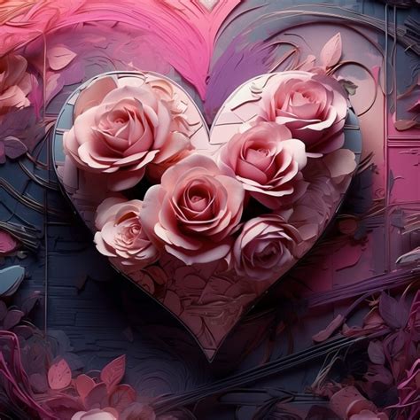 Heart And Rose Art Free Stock Photo - Public Domain Pictures